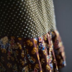 Hand Crafted Beaded Cotton Mini A Line Skirt NWOT